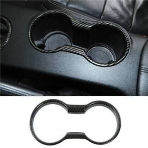 lot 6498 image: KDFUHRUI Car Water Cup Holder Frame Decoration for Ford Mustang Accessories 2015 2016 2017 2018 2019 2020 2021 2022 2023, Interior Accessories Black Carbon Fiber - Retail $12