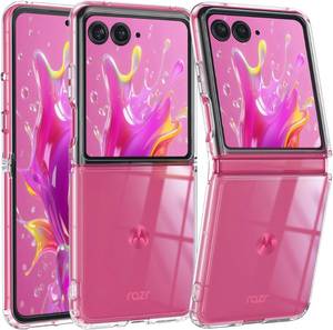 lot 6507 image: FNTCASE for Motorola Moto Razr-Ultra-2025 Case Lightweight Military Grade Cell Phone Protective Cover Flexible Anti Yellowing Durable Rugged DropProof Shockproof TPU Crystal (Clear) - Retail $9