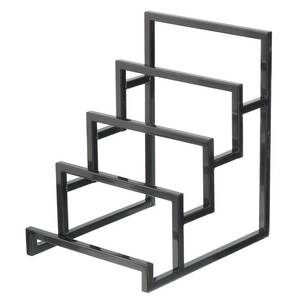 lot 6511 image: uxcell Black Clutch Purse Display Stand 4 Layer Wallet Display Rack Clutch Handbag Holder Purse Closet Organizer Display for Home Retail Store Supplies - Retail $57