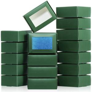 lot 6517 image: Zonon 8Pcs Soap Boxes for Homemade Packaging, Mini Kraft Boxes with Window for Bakery Candy Soap Making Gift Packaging (3.7 x 2.6 x 1.37 Inch,Green) - Retail $10