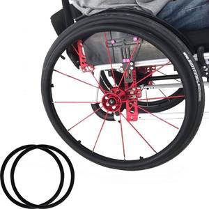 lot 6521 image: YZRYXHWL Wheelchair Cover Wheelchair Accessories 24in Wheelchair Push Rim Covers 1 Pair Non-Slip Wear-Resistant Hand Push Cover Wheelchair Rear Wheel Push Ring Protective Cover (Color  Black) - Retail $29