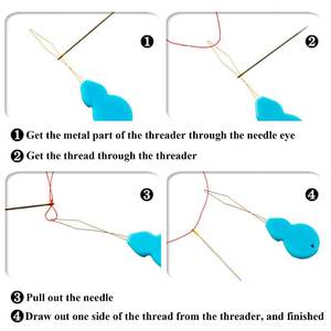 lot 6530 image: Gourd Shaped Plastic Needle Threaders, Plastic Wire Loop DIY Needle Threader Hand Machine Sewing Tool for Sewing Crafting with Clear Box - Retail $4