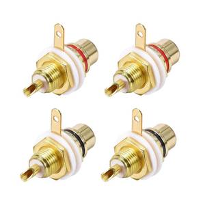 lot 6541 image: uxcell RCA Female Panel Mount Chassis Socket Jack Connector for Amplifier Audio Terminal RCA Plug 4pcs