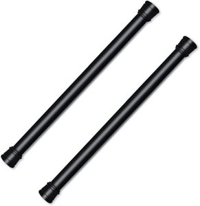 lot 6549 image: Bettli Spring Loaded Curtain Tension Rod Bit Holder Extensions 12-20 inches (Black 2) - Retail $7