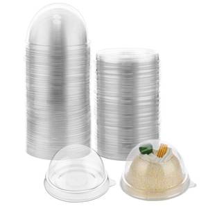 lot 6578 image: Patelai 150 Pcs Clear Plastic Mini Cupcake Container, Mini Cupcake Box Muffin Dome Muffin Single Container Box for Wedding Birthday Cheese Pastry Dessert Cake (Clear) - Retail $19