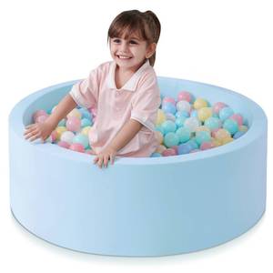lot 6583 image: SHJADE Foam Ball Pit for Toddlers, 35.4x 11.8 Kids Ball Pit, Soft Round Baby Ball Pool, Ideal Gift for Girls and Boys, Indoor and Outdoor Game(Blue, NO Balls) NO COVER - Retail $50
