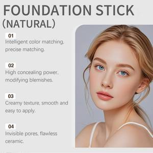 lot 6603 image: Blanc Cover Cream Stick - Korean Color Changing Foundation Stick V - Dual-Ended with Detachable Brush, Medium to Full Coverage Base Makeup, Portable for Daily Use (Natural) - Retail $30