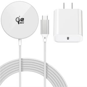 lot 6608 image: Apple MFi Certified25W Magnetic Wireless Charger for iPhone,Qi2.2 Certified 6FT Fast Apple MagSafe Charger Wireless Charging Pad for iPhone 1717Air16 ProMax15 ProMax141312AirPods32ProPro2 - Retail $30