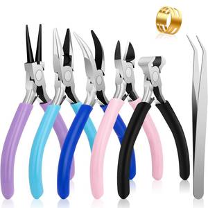 lot 6623 image: 5 Pack Jewelry Pliers Tool Set, Includes Round, Chain, Needle, Bent & Zipper Pliers for Repair, Wire Wrapping & Crafts - Retail $9