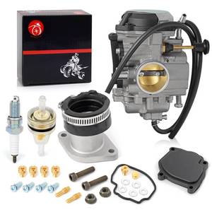 lot 6625 image: Carburetor Carb and Intake Manifold 1999 2000 2001 2002 2003 2004 Compatible with Yamaha Bear Tracker 250 YFM250 YFM250X Carb - Retail $40