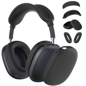 lot 6631 image: Silicone Case Cover for AirPods Max Headphones, Ear Pad Case CoverEar Cups CoverHeadband Cover for AirPods Max 21 (202620242020)(USB-CLightning), Silicone Accessories for Apple AirPod Max, Black - Retail $13