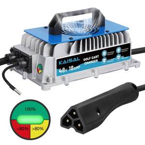 EZGO Golf Cart Charger 48 Volt 18 AMP Golf Cart Battery Charger 1250W for 48V EZ-GO RXV & TXT IP67 Waterproof 48V EZGO Charger 4-6 hrs Full Charge, 16FT Cable, for Lead-Acid Battery - Retail: $130