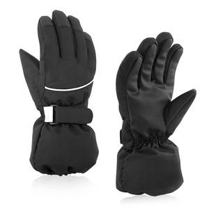 lot 6637 image: BAVST Kids Winter Glove Boys Girls Snow Ski Waterproof Gloves for Teens Fleece Lining Warm Mittens Outdoor (Black, 11-14T) - Retail $12
