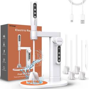 lot 6644 image: Akisey Electric Resin Mixer, Epoxy Resin Mixer with Electric Stand, 5-Speed Mode & Minimize Bubbles, Electric Stirrer Kit for Resin Molds, Silicone, Paint, Resin Tool, DIY Crafts, 4 Included Paddles - Retail $27