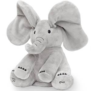 lot 6650 image: Tippi Peek a Boo Elephant Toy - Interactive Singing Elephant Teddy with Flapping Ears - for Newborn Baby Boys or Girls - Peekaboo Soft Toy for Babies 0-12 Months  - Retail $26