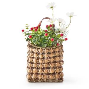 lot 6675 image: Wall Hanging Pocket Basket Portable Storage Basket Decorative Boho Mounted Organizer Dried Flower Plants Front Door Basket for Garden Farmhouse Home