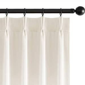 lot 6677 image: MIULEE Ivory Velvet Curtains 96 inches Long, Pinch Pleated Blackout Drapes, Cream Thermal Insulated Pinch Pleat Panels for Bedroom Living Room, 2 Panels - Retail $52