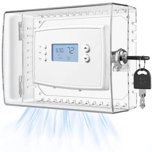 lot 6683 image: TRJ Thermostat Lock Box with Key, Large Thermostat Cover with Lock for Thermostat on Wall, AC Control Lock Box Cover with Key, Air Conditioner Lockbox Fits Thermostats 5 H x 6 W or Smaller - Retail $10