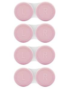 lot 6692 image: Vastsoon 4 Pack Contact Lens Case, Contact Solution Soaking Case Replacement Kit for Travel, Daily Use (Pink)