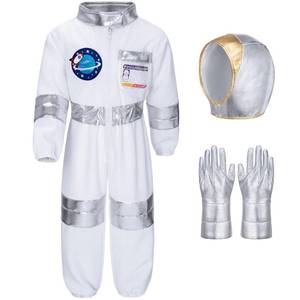lot 6696 image: Irtysh Kids Astronaut Costume Flight Jumpsuit Halloween Cosplay Costume With Helmet Gloves Role Play Costume Set(XS) - Retail $24