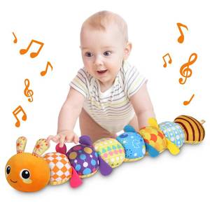 lot 6709 image: KMUYSL Baby Toys 0-6 6-12 Months, Sensory Music Animal Stuffed Toy for 0 1 2 3 4 5 6 Months, Plush Toy with Crinkle and Rattles for Infant Newborn, Tummy Time Toys Gifts for 0-3-6-12 Month - Retail $15