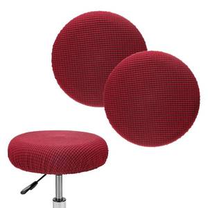 lot 6719 image: M METERXITY 2-Pack Bar Stool Covers Round, for 12-14 Inch Polyester Corn Grid Seat Covers with Elastic Bands for Bar StoolRound Cushion Red - Retail $15