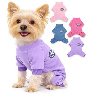 lot 6723 image: Puppy Sweaters for Small Dogs Girl Winter Warm Soft Yorkie Puppy Pjs Stretchy Jumpsuit Doggie Pet Clothes Outfits (Purple, XX-Small) - Retail $8