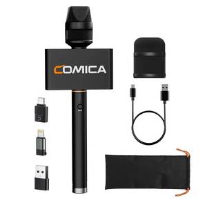 lot 6729 image: COMICA Revo S Wireless Handheld Microphone, Professional Handheld Interview Mic for iPhone16 15, Android Phones Laptops PC with USB-C Plug, Reporter Mic for Content Creators, Interviews, Reporting MICROPHONE ONLY - Retail $63
