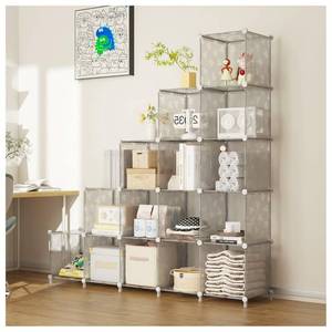 lot 6731 image: UNKU Cube Storage Organizer, 16 Cube Closet Organizer Storage Shelves, DIY Stackable Bookcase, Clothes Organizer Shelf for Closet, Bedroom, Living Room, Cabinet, Home, Office, Translucent PANELS ONLY - Retail $36