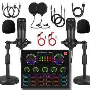V8max Podcast Equipment Bundle for 2, Voice Changer with BM-800 Podcast Microphone Bundle - Condenser Microphone Perfect for Podcasting, Recording, Singing, Streaming and Gaming - Retail: $60
