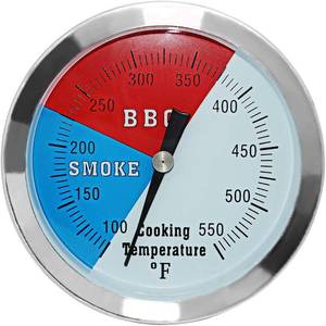 lot 6739 image: 3 18 inch Charcoal Grill Temperature Gauge, Accurate BBQ Grill Smoker Thermometer Gauge Replacement for Oklahoma Joes Smokers, and Smoker Wood Charcoal Pit, Large Face Grill Temp Thermometer - Retail $13