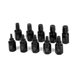 lot 6752 image: LLNDEI Screw Extractor Set, Hex Head Easy Out Set 10 Pieces, Multi-Spline Ez Out Stripped Extractor (18-1332) CR-MO, Stripped Fastener Tool - Retail $13