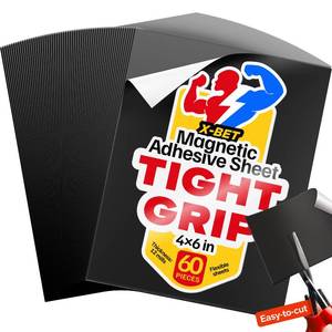 lot 6757 image: Strong Self-Stick Adhesive Magnetic Sheets 60 Pcs (4x610x15cm) Magnetic Paper for Photo, Magnet Stickers, Labels, Science Education Magnets, Teacher Must Have, Whiteboards, Office - Retail $19