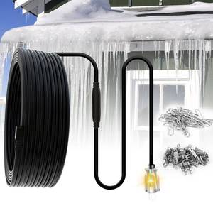 lot 6765 image: TOPDURE TDRD 120 feet Roof & Gutter Snow De-Icing Kit, 5Wft Heat Tape for Roof and Gutters Ice Dam Prevention with 6 ft Power Cold - Retail $103