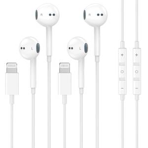 lot 6786 image: 2 Pack Wired Headphones for iPhone Earbuds with Built-in Microphone &amp Volume Control Nosie Reduction Earphones Headsets Compatible with iPhone 14 13 12 11 Pro Max XS XR X 8 7, Support All iOS System