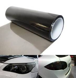 lot 6801 image: DIYAH 12 X 48 Inches Self Adhesive Headlight, Tail Lights, Fog Lights Tint Vinyl Film (Light Black) - Retail $7