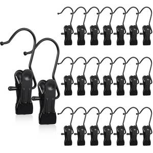lot 6817 image: Hotop 48 Pieces Boot Hanger Clips for Closet, Laundry Hanging Hooks Heavy Duty Clips Boot Holder Portable Single Hooks Space Saving for Pants Jeans Clothes Hats Tall Towels (Black) - Retail $22