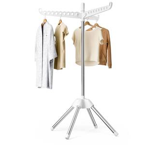 lot 6852 image: Abiglifty Rotatable and Foldable Clothes Drying Rack, Space Saving Free Standing Laundry Drying Rack for Indoor, Balcony, 1 Layer - Retail $21