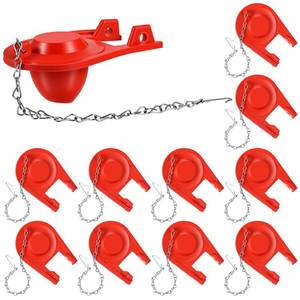 lot 6872 image: PercyEffie 10 Pcs 2 Inch Toilet Flapper Replacement Kit Universal Toilet Tank Flap Rubber Plug Flapper with Stainless Steel Chain for Most Toilets,Flush Valves, Water Saving G-Max - Retail $20