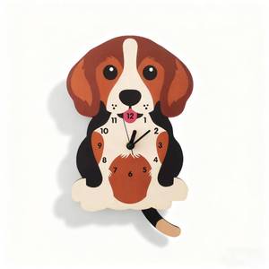 lot 6883 image: Dog Pendulum Wall Clock,Cute Swing Tail Beagle-styled Wall Clock Decorative for Living RoomBedroomKids RoomKitchen,Large Unique Wood Silent wall clock,Gift For Boy,Girl,Friend,Family,Lover - Retail $27