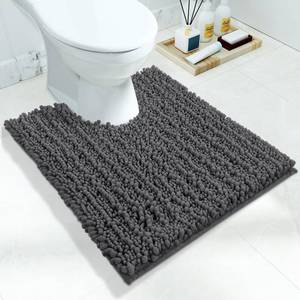 lot 6902 image: Yimobra Toilet Rug U Shaped Washable 24x20 Inch - Ultra Soft Absorbent Chenille Bath Rugs for Toilet, Quick Dry & Machine Washable, Non Slip Contour Bathroom Mat, Dark Gray - Retail $20