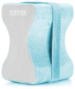 lot 6915 image: foverhom Memory Foam Knee Pillow,Orthopedic Leg Pillow for Sciatica Relief,Back Pain, Pregnancy, Leg Pain, Hip Pain and Sciatica Relie,Blue - Retail $18