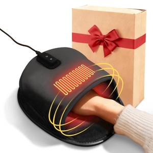 lot 6928 image: Heated Mouse Pad Hand Warmer, 3-Temperature & Timer, Hand Warmer Mouse Pad with Ergonomic Wrist Support Design, Desk Warmer Universal Accessories for Computer Desk-Black