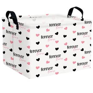 lot 6929 image: NIETEIN Cute Heart Valentines Day Basket Gifts Empty Storage Basket for Kid and Baby Room Decor (Love for Ever Black Pink Heart) - Retail $8