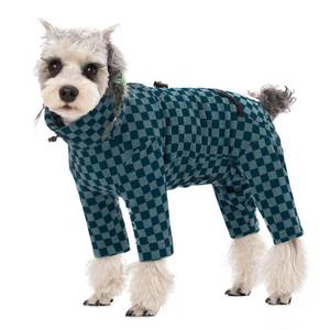 lot 6930 image: Dog Winter Coat, Warm Fleece Dog Cold Weather Coats, Plaid Turtleneck Dog Pajamas, Pullover Dog Jumpsuit, Turtleneck Dog Winter Clothes for Small Medium Dogs, Dog Onesie Anti Hair Shedding - Retail $25