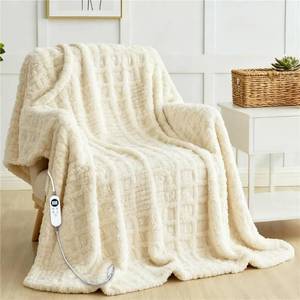 lot 6958 image: Heated Blanket Electric Throw, 50X60 Waffle Heating Blanket with 12 Heat Levels, Fast Heating Blanket with 1-12 Timer Settings, Overheat Protection with ETL & FCC for Home Office Sofa (Milky White) - Retail $49