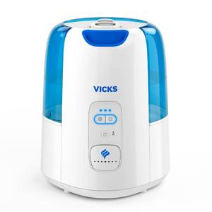 lot 6959 image: Vicks Dual Comfort Cool  Warm Mist Humidifier for Bedrooms With Fusion Technology, Compatible with Vicks VapoPads and Vicks VapoSteam, White - Retail $109