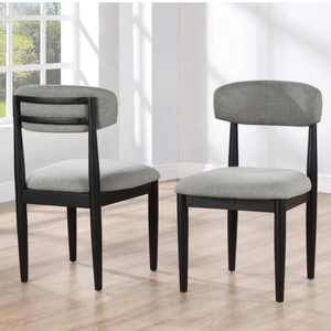 Magnolia Gray Polyester Cushioned Black Side Chair Set of 2 - Retail: $251