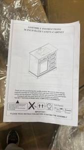 36-inch White Bathroom Vanity Cabinet, Sink Not Included  - Retail: $227