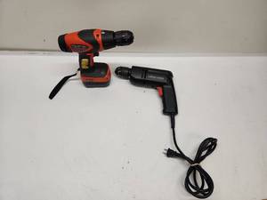 Black & Decker Power Tool Set - Cordless Drill and Corded Drill